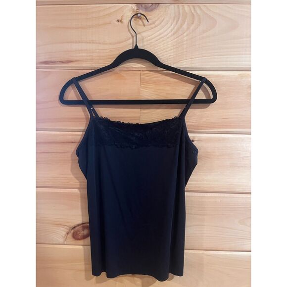 Black Cami with Lace Detailing on Chest - Picture 1 of 4